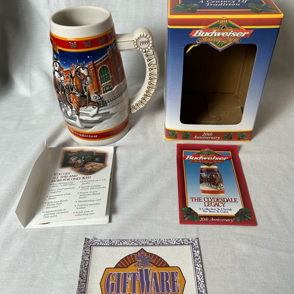 Budweiser Holiday Stein with Box